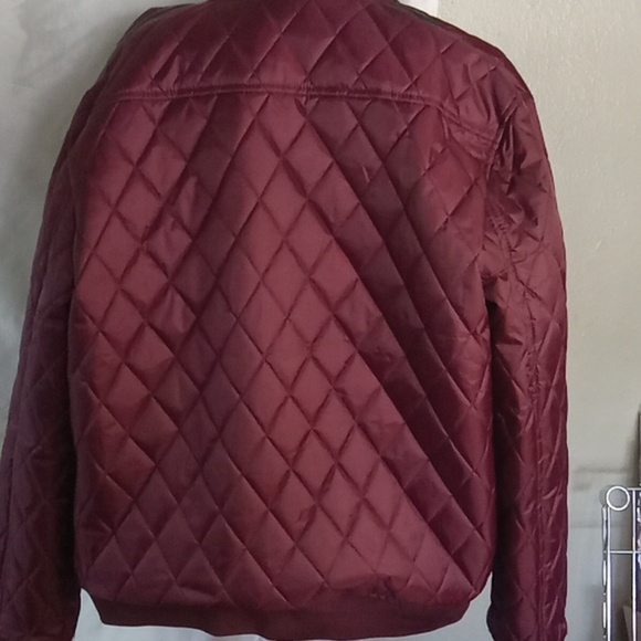 Lon nyc maroon across the pond quilted jacket XL - Picture 8 of 8